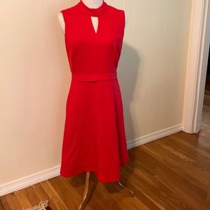 Red fully lined sleeveless dress